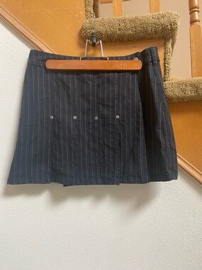 NWOT Denim-Like Black Pinstripe preppy Miniskirt, Women’s U.S. sz 2